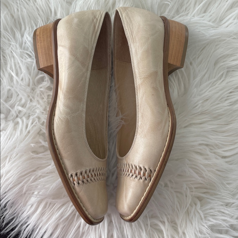 Vintage Roberto Capucci Shoes Leather Designer Shoes Size 6B Cream brown Color - Picture 7 of 13